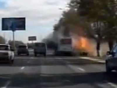 Фото взрыва автобуса в Волгограде с видеорегистратора. Фото: gq.ru