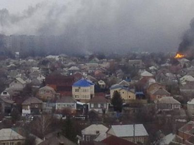 Мариуполь, террористическая атака 24.1.15. Фото: twitter.com/euromaidan