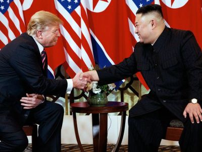 Встреча Д.Трампа и Ким Чен Ына в Ханое, 28.2.19.Фото: "Интерфакс" | t.me/bbbreaking