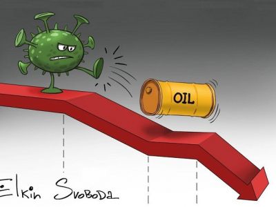 Нефть и коронавирус. Карикатура С.Елкина: svoboda.org