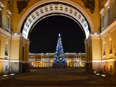Новогодняя ель на Дворцовой площади в Санкт-Петербурге. Фото: Алексей Даничев / РИА Новости