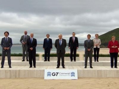 Лидеры стран G7 на саммите, Корнуолл, июн. 2021. Фото: CNN