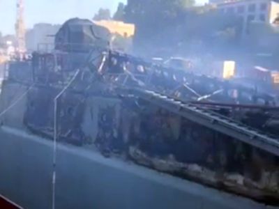 БДК "Минск", поврежденный в результате атаки
